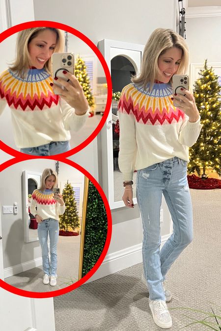 A fun, flirty Christmas sweater that could easily be worn all winter season long

#LTKfindsunder50 #LTKstyletip #LTKsalealert