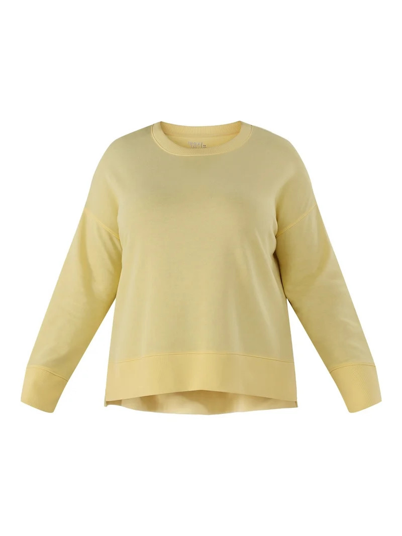 Time and Tru Women's Crewneck Sweatshirt with High-Low Hem, Sizes XS -4X | Walmart (US)
