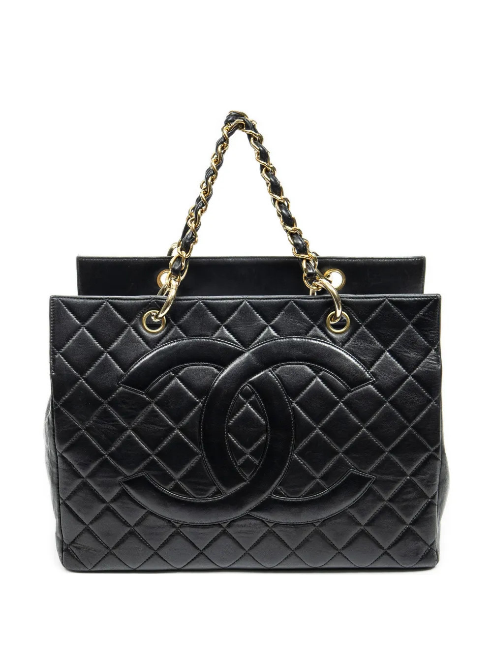 CHANEL Pre-Owned quilted CC chain tote bag - Black | Farfetch Global