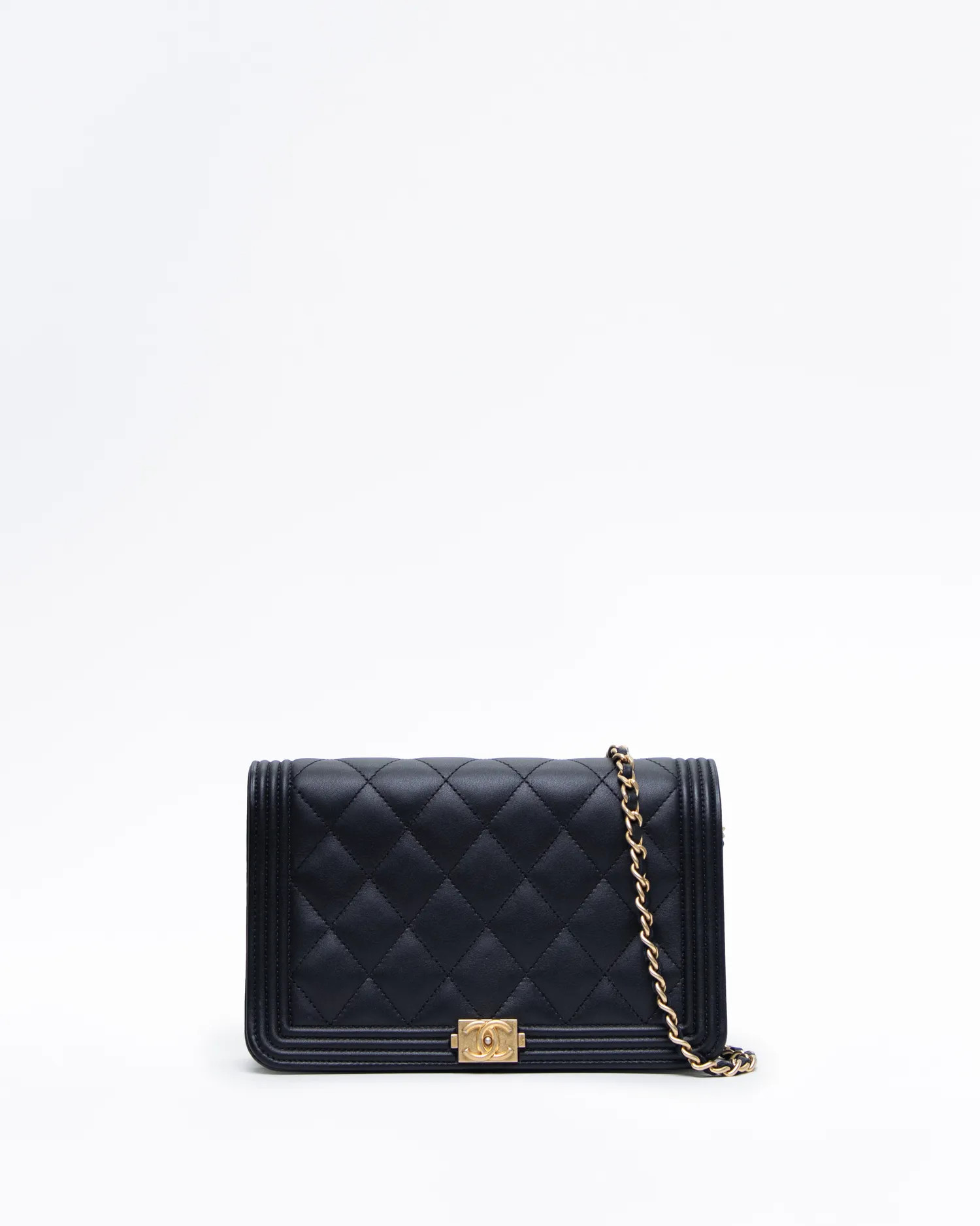 Lambskin Quilted Boy Wallet on a Chain | Vivrelle