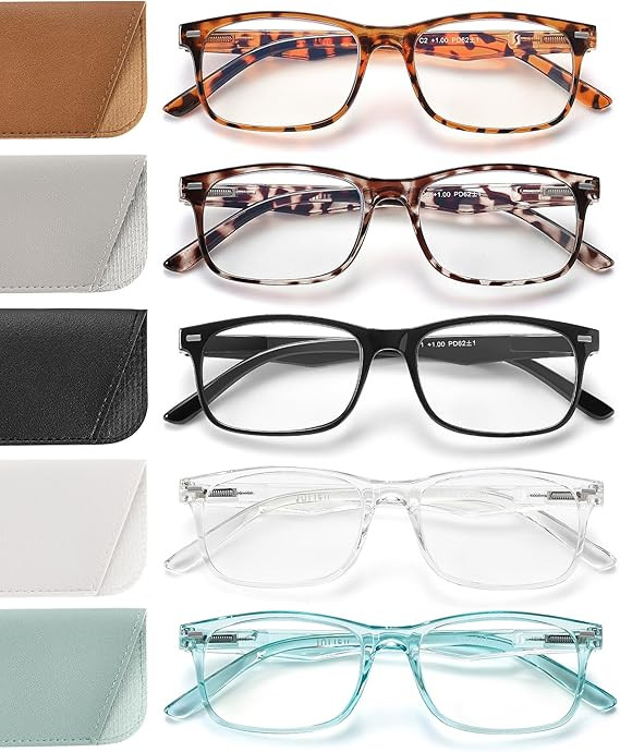 5 Pack Reading Glasses For Women,Spring Hinges, Sturdy and Durable | Amazon (US)