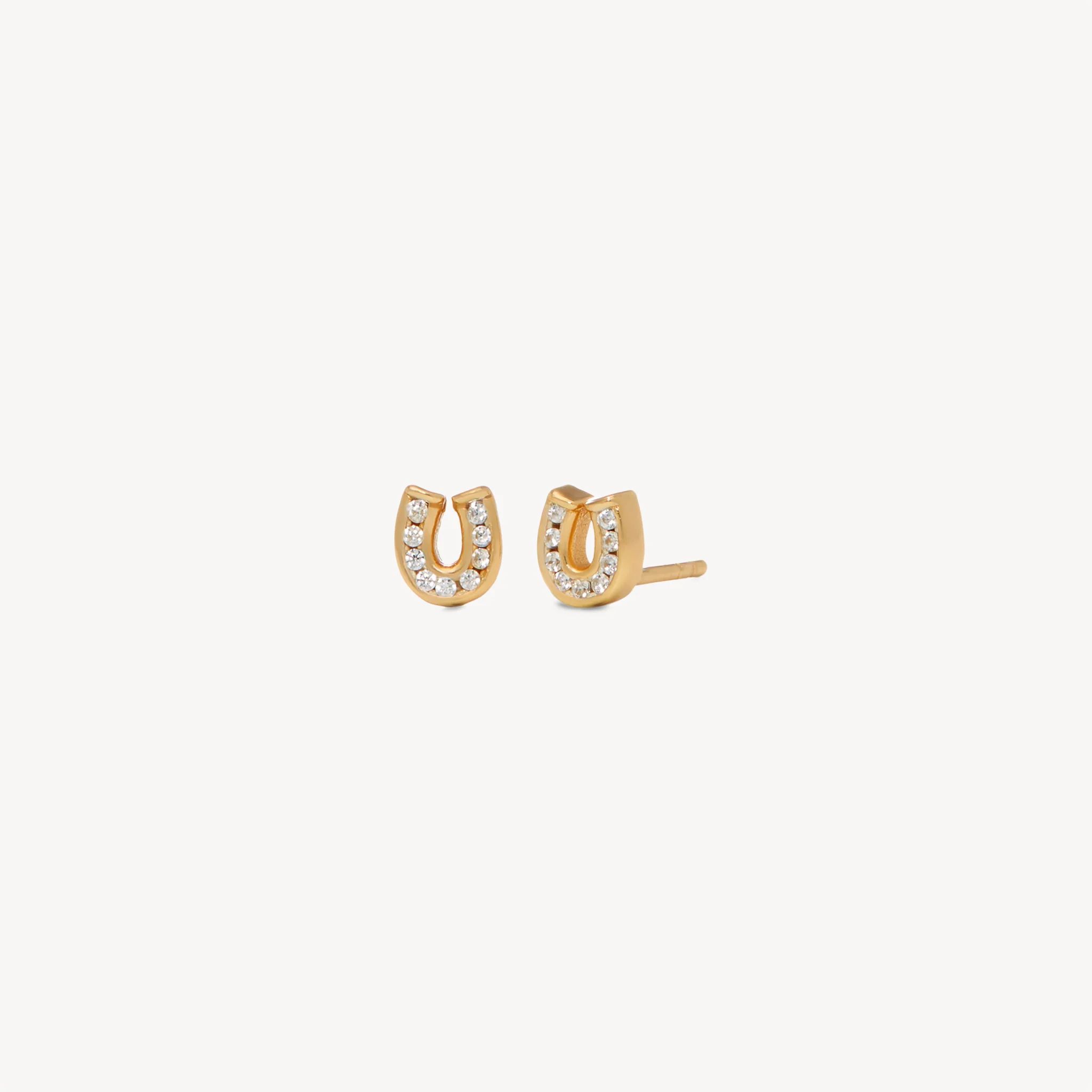 Mini Horseshoe Stud Earrings | Hillberg & Berk | Hillberg & Berk