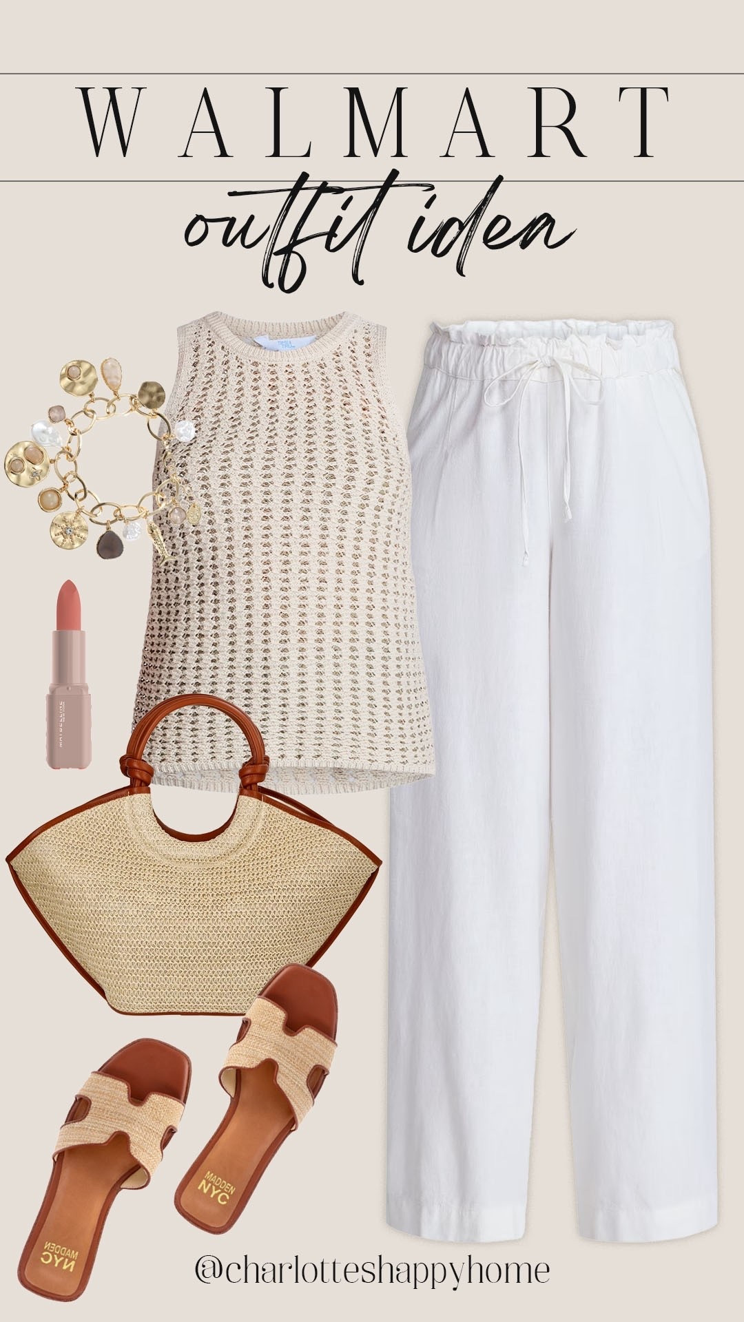 Cutest neutral, summer outfit idea from Walmart! 

#walmartfashion

Walmart finds. Walmart fashion. Walmart new arrivals. Walmart summer style. Walmart linen pants. Walmart straw tote bag. Walmart crochet sleeveless sweater  

#LTKootd #LTKSeasonal #LTKgrwm