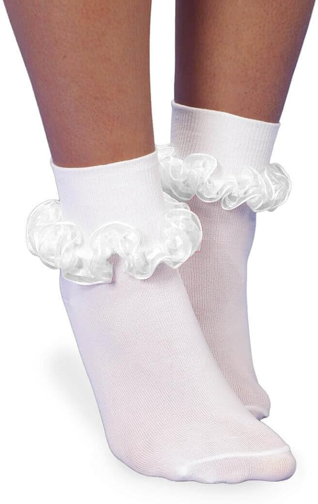 Jefferies Socks Girls' Seamless Tutu Ruffle Lace Turn Cuff Socks 1 Pair Pack | Amazon (US)