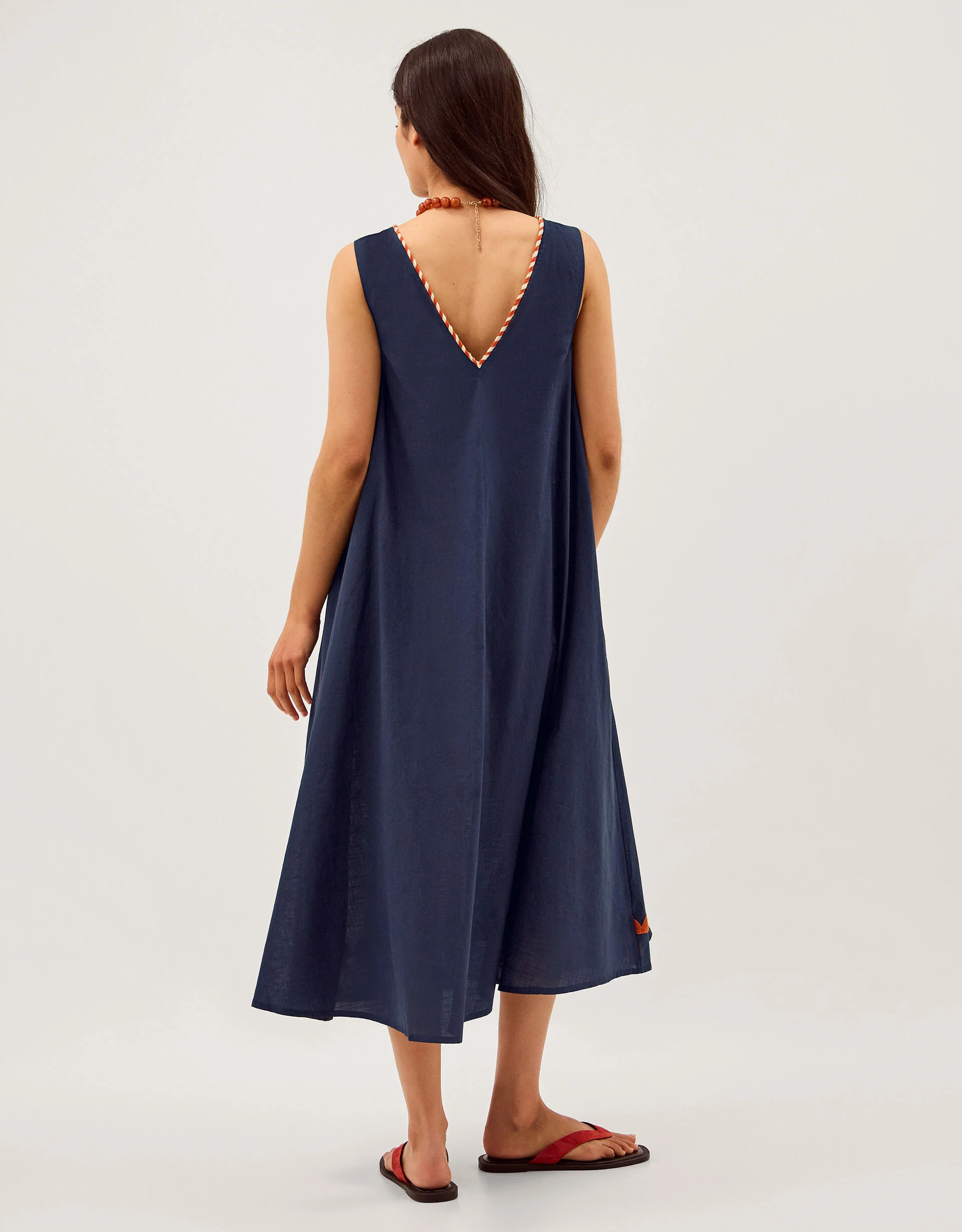 Eloise Tropical Embroidered Midi Dress Blue | Monsoon (UK)