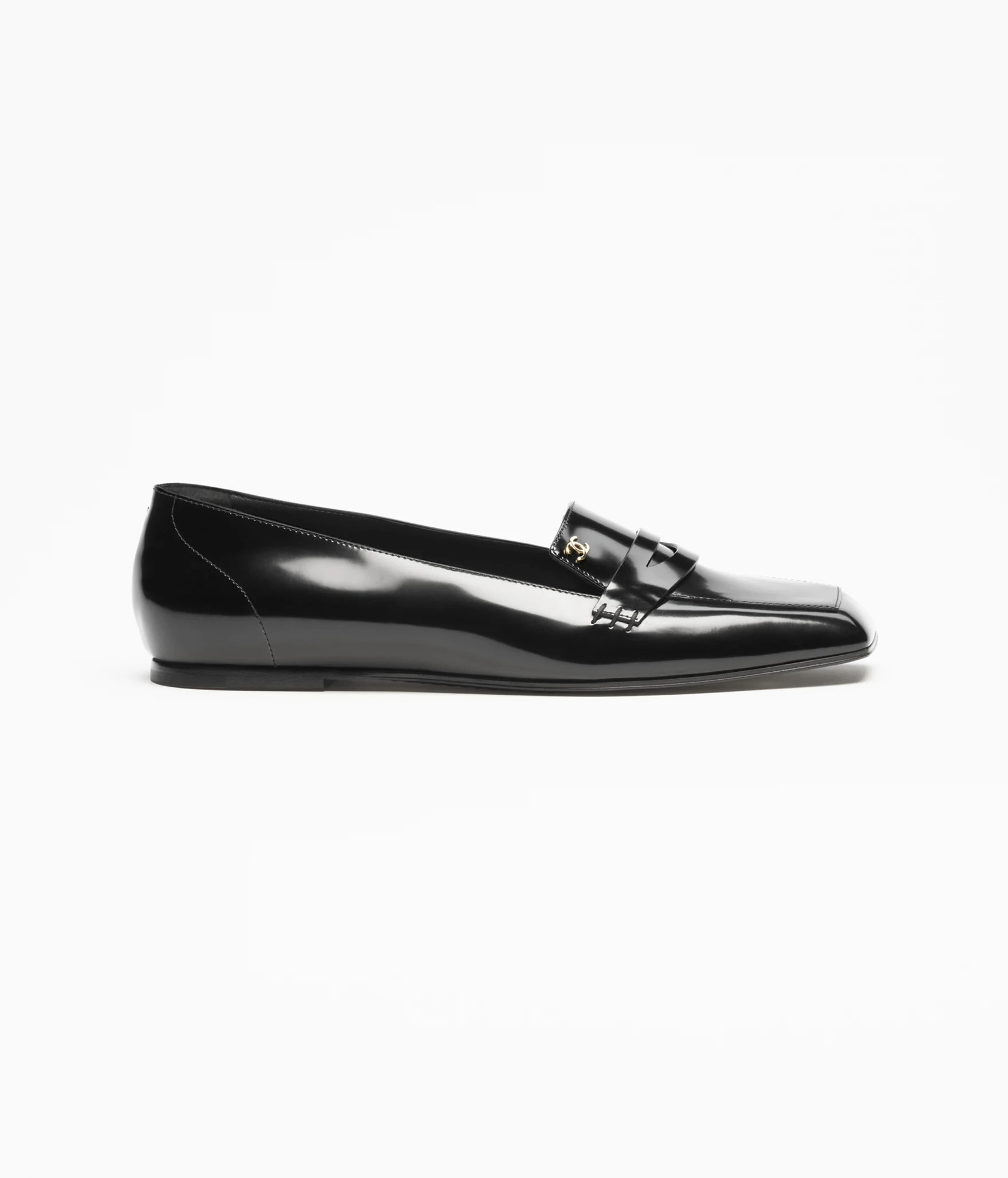 Moccasins - Shiny calfskin, black \u2014 Fashion | CHANEL | Chanel, Inc. (US)