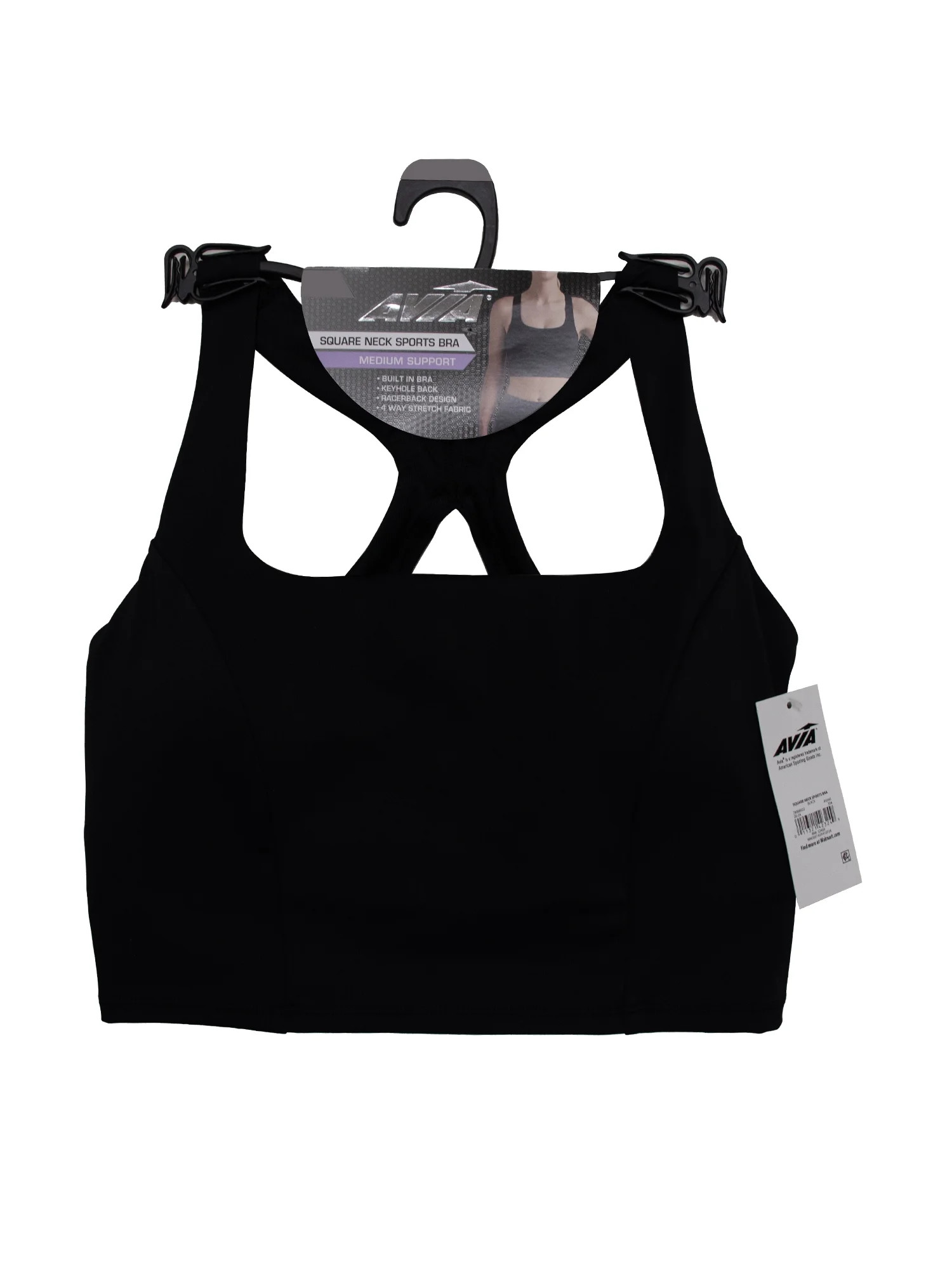 Avia Women's Medium Support Square Neck Sports Bra, Sizes S-XXXL | Walmart (US)