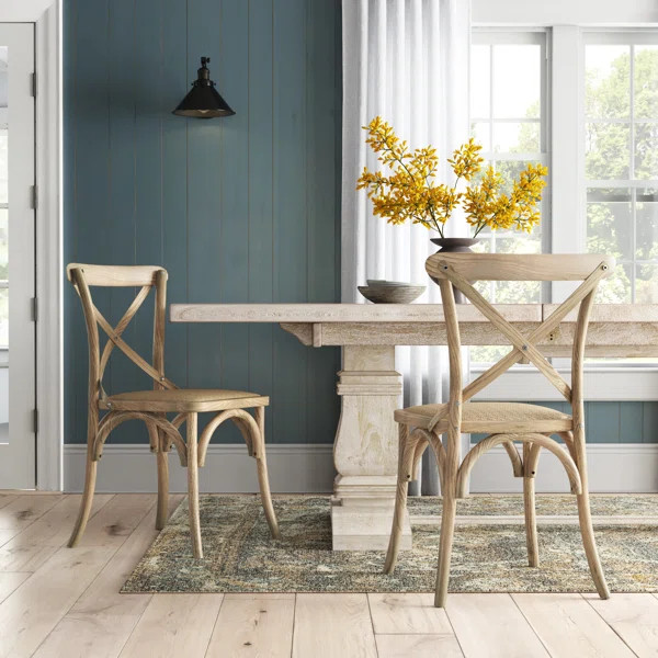 Kingery Solid Elm Wood Cross Back Side Chair | Wayfair North America
