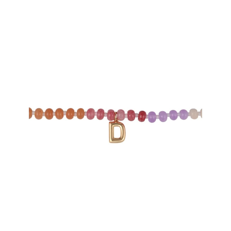 Time and Tru Goldtone Multicolored Bead Initial "D" Necklace | Walmart (US)