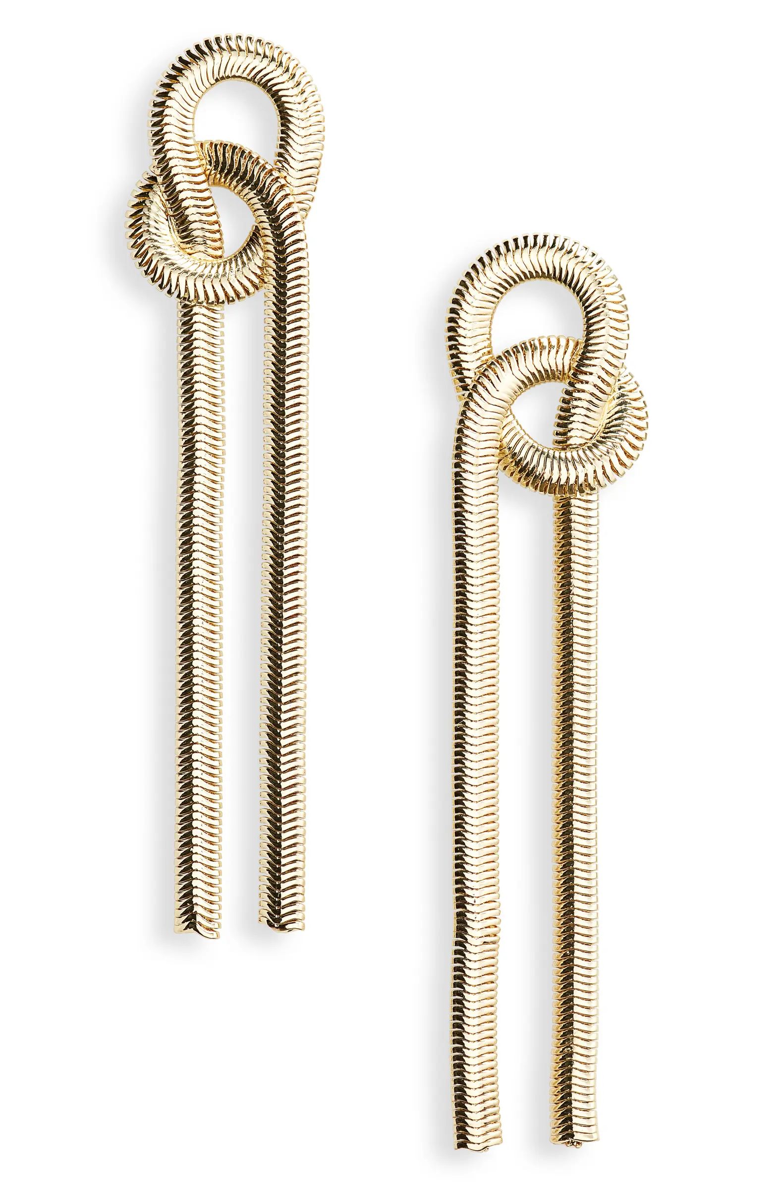 Knotted Snake Chain Linear Drop Earrings | Nordstrom