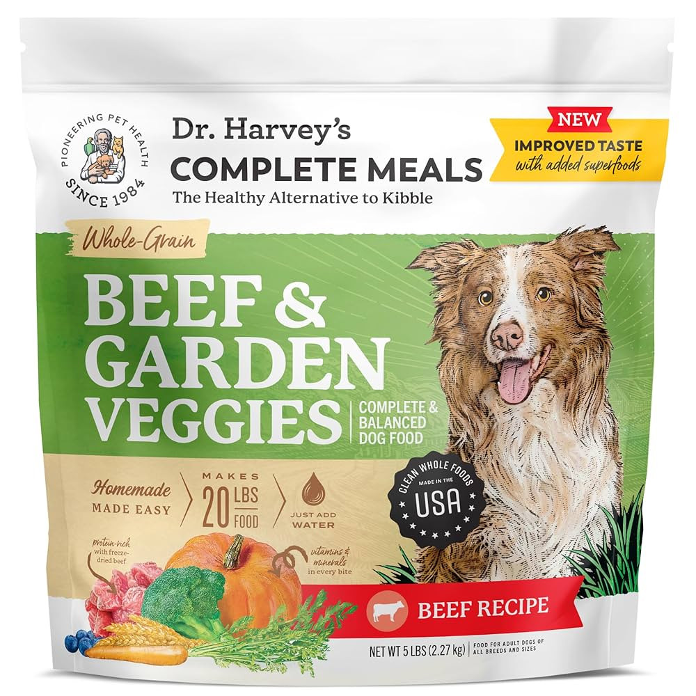 Dr. Harvey's Beef & Garden Veggies Dog Food, Human Grade Whole-Grain Dehydrated Dog Food with Fre... | Amazon (US)