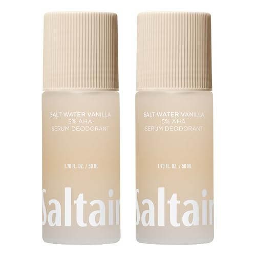 Saltair Serum Deodorant Salt Water Vanilla 2 Pack. 5% AHA Formula. Lactic Acid and Mandelic Acid Deodorant. Aluminum Free Odor Control for Women and Men. Travel Essentials, 2x 1.7oz Roll On | Amazon (US)