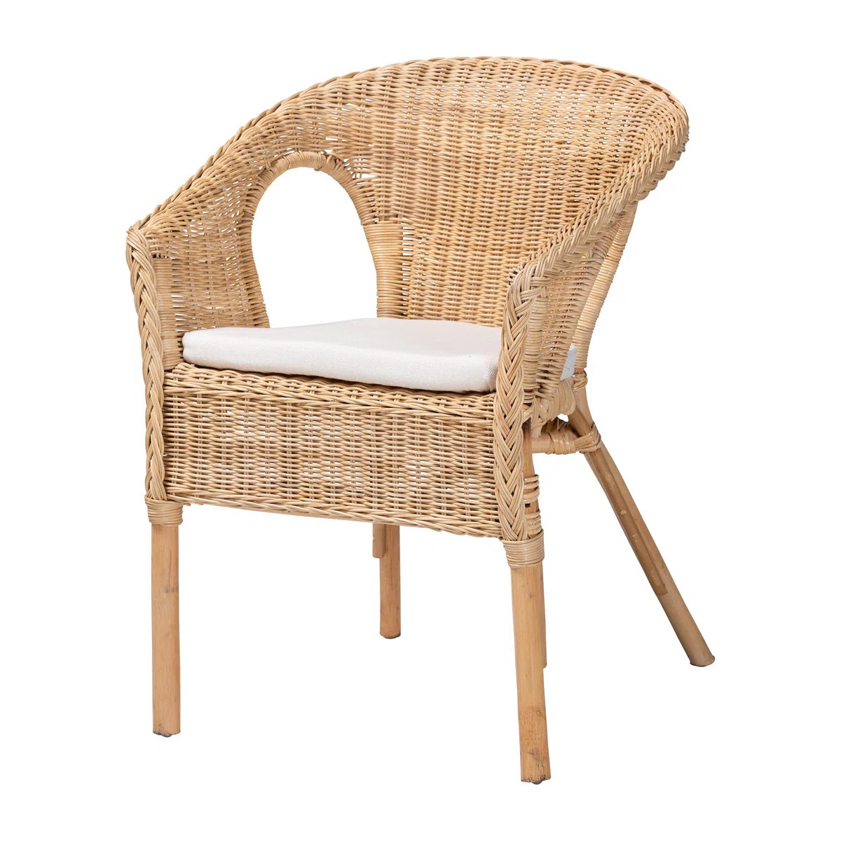 Caridwen Modern Bohemian Natural Rattan Dining Chair | Wayfair North America