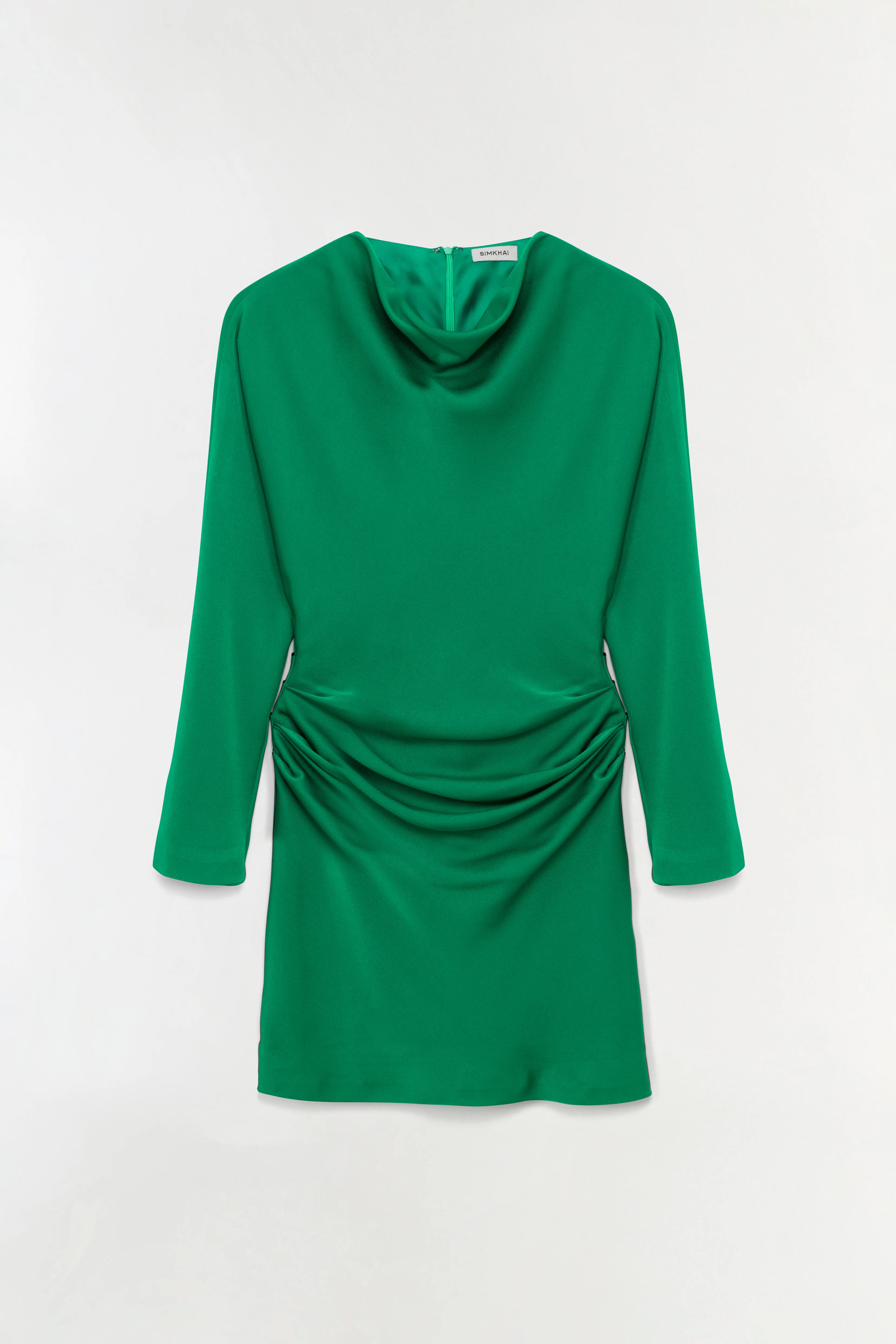 SIMKHAI Women's Harpor Satin Mini Dress in Kelly Green, Size 8 | Simkhai