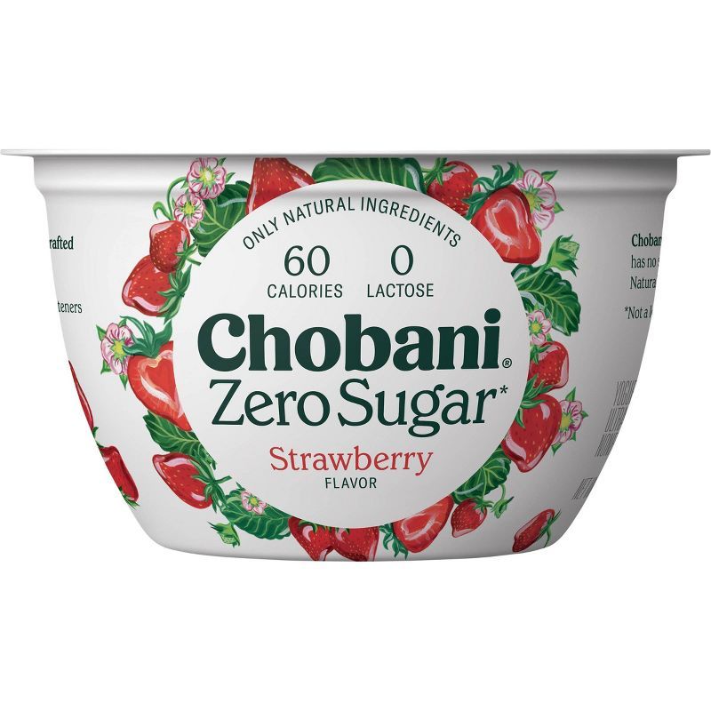 Chobani Zero Sugar Strawberry Nonfat Greek Yogurt - 5.3oz | Target