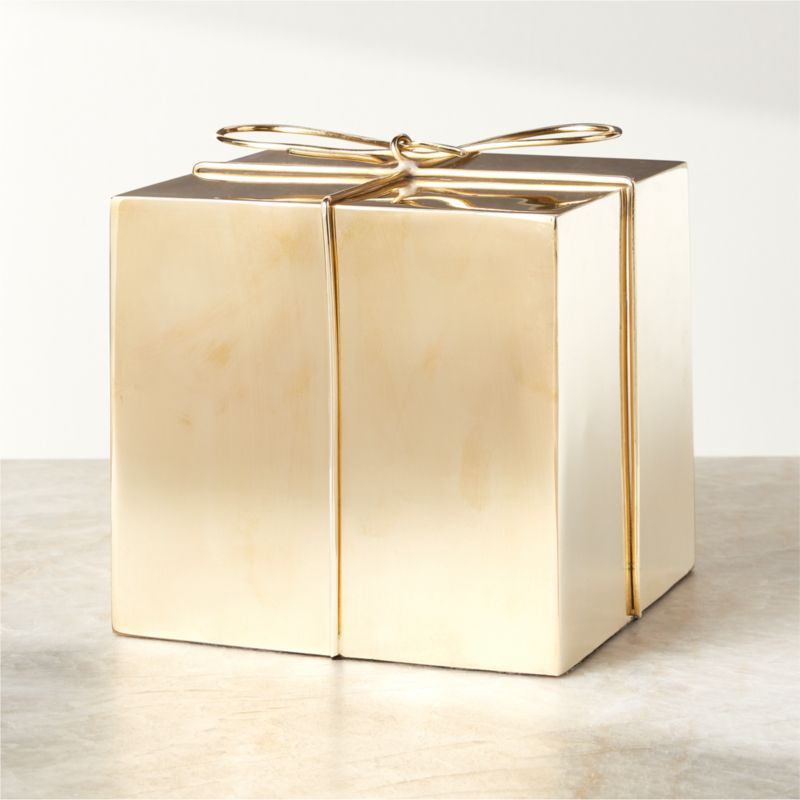 Decorative Brass Tabletop Gift Box 5'' | CB2 | CB2