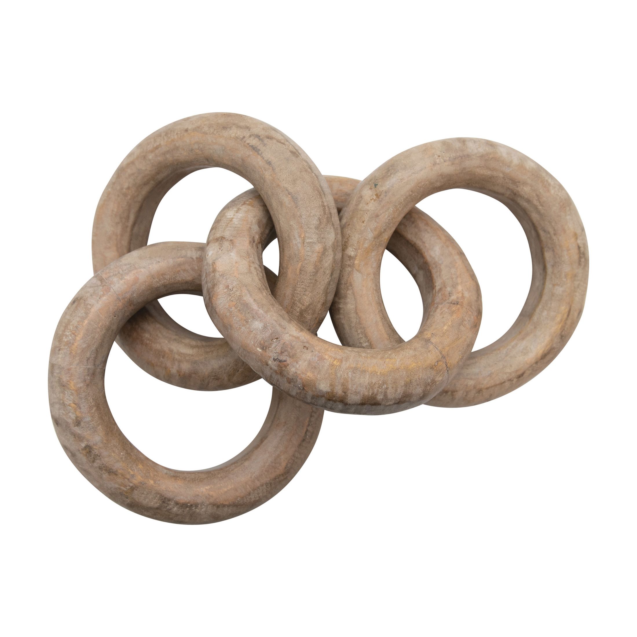 Creative Co-Op Mango Wood Carved Chain, 4 Rings | Walmart (US)