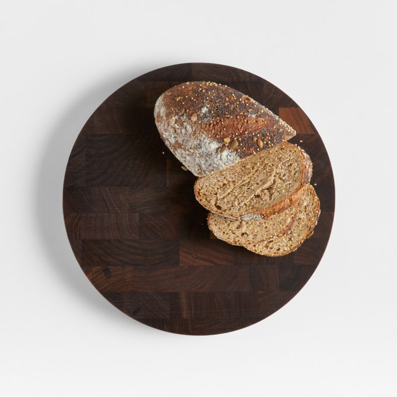 Crate & Barrel Walnut End Grain Chopping Block/Cheese Serving Board 13"x1.5" + Reviews | Crate & ... | Crate & Barrel