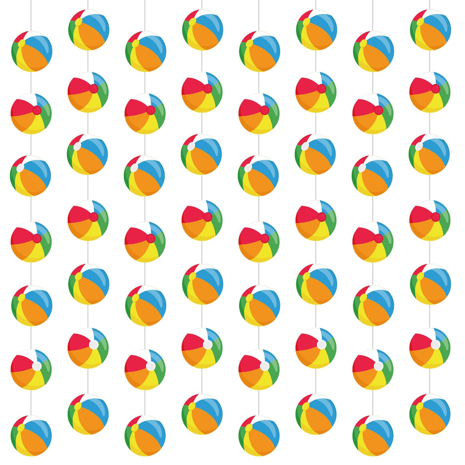 8 Pieces Beach Ball Garland Summer Pool Party Hanging Banner Decorations Pool Ball Paper Cutout G... | Amazon (US)