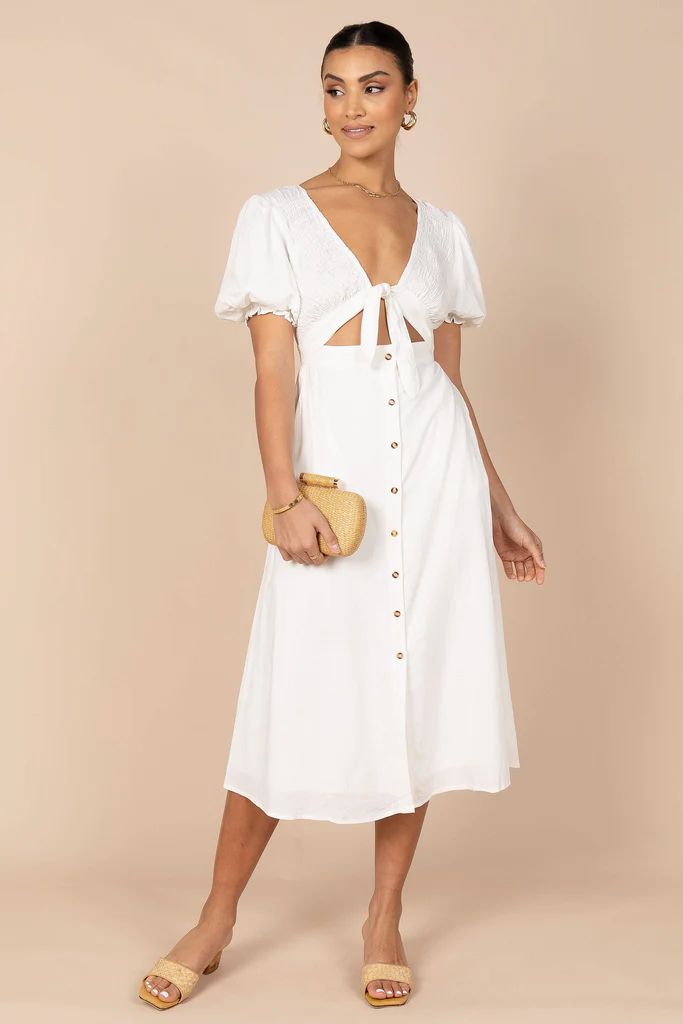 Belle Button Up Dress - White | Petal & Pup (US)