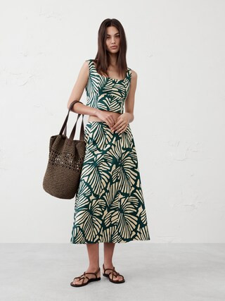 Seamed Square-Neck Denim Bustier | Banana Republic Factory