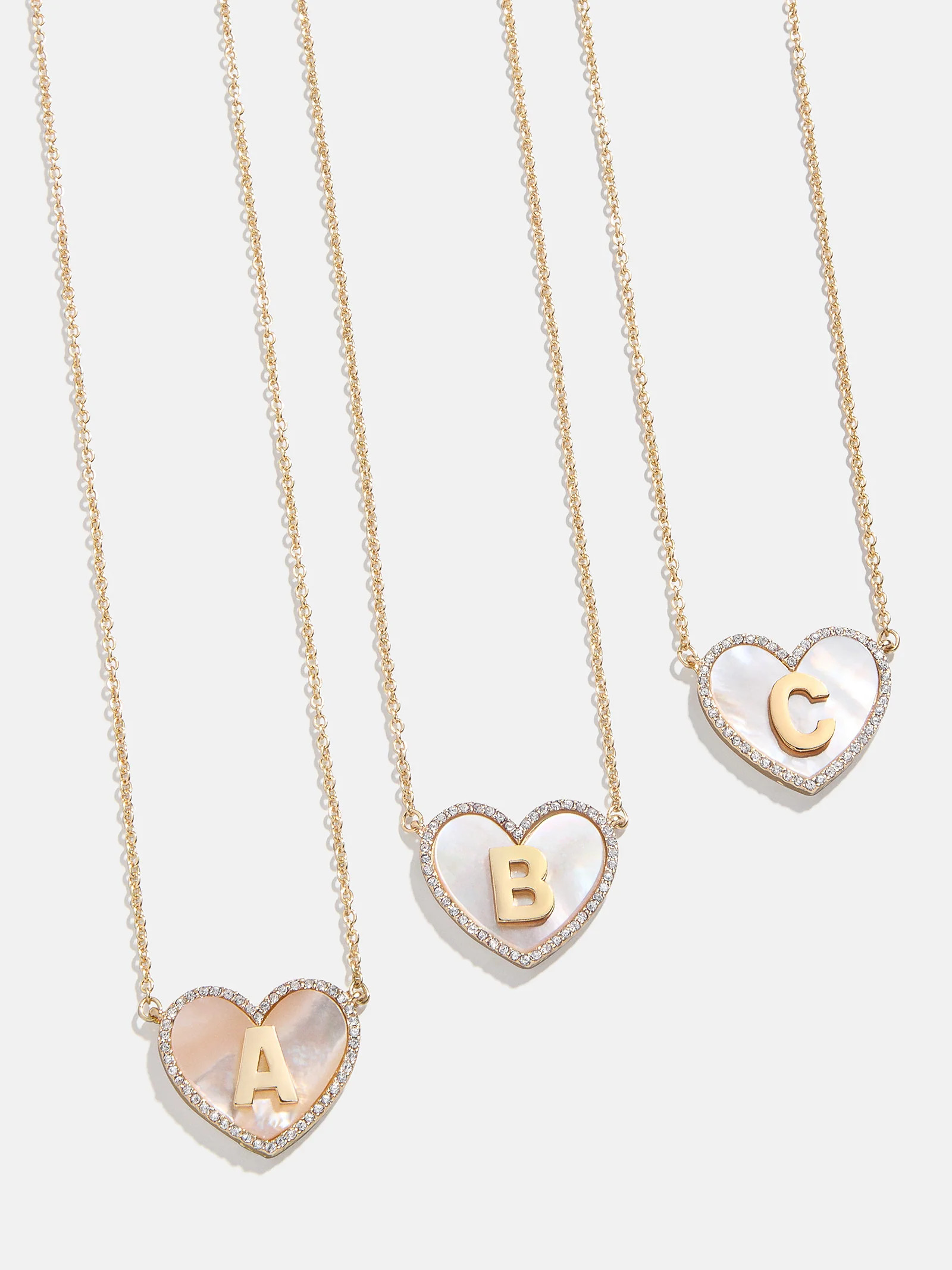 Heart Initial Pendant Necklace - Gold/Pavé | BaubleBar (US)