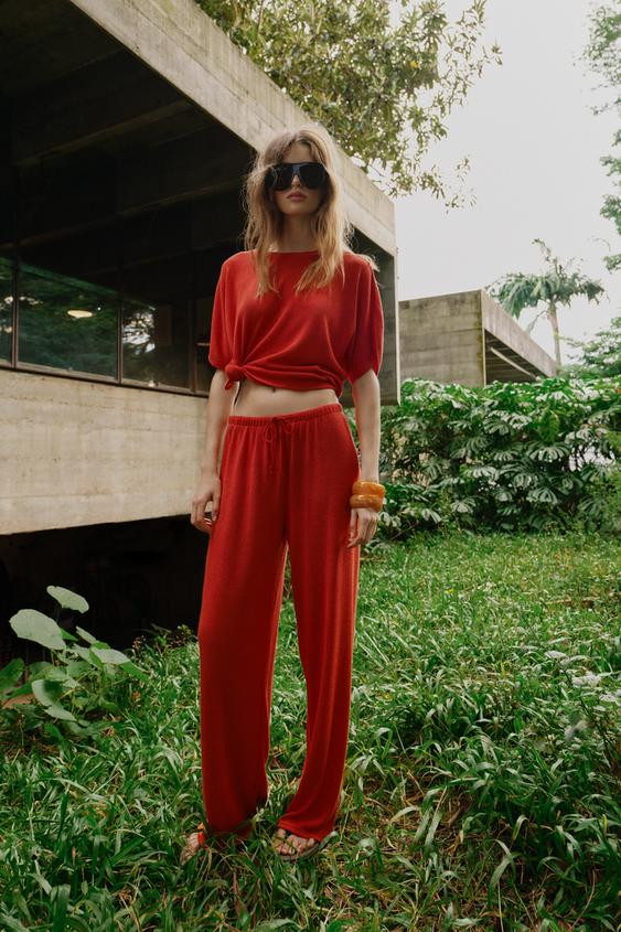 RUSTIC WIDE LEG PANTS | Zara US