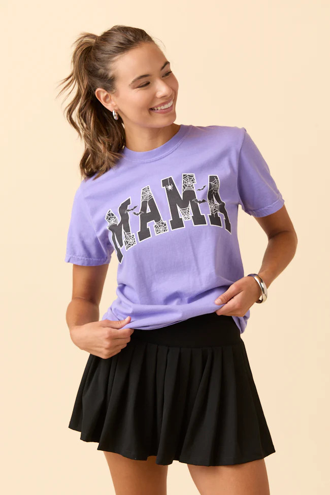 Mama Block Halloween Printed Violet Graphic Tee | Pink Lily
