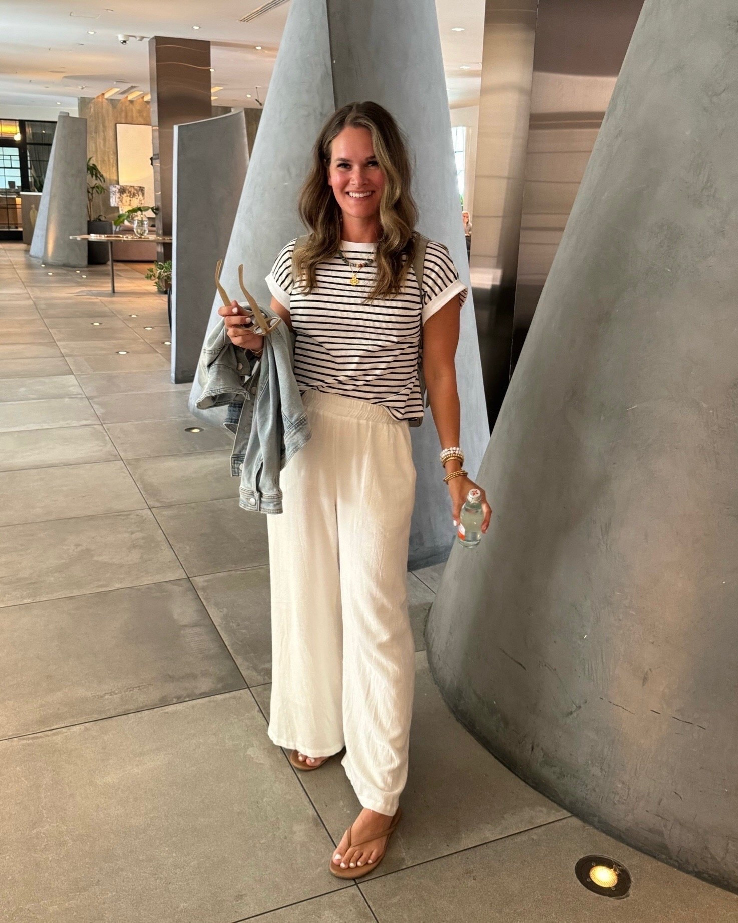 The outfit formula I always come back to. Stripes, easy wide leg pants and a denim jacket for when it cools off.

striped tee, wide leg pants, casual fall outfit, denim jacket, neutral outfit, transitional fall style, everyday outfit, striped shirt outfit, comfortable fall outfit, travel outfit, fall basics, JulieFranks

#LTKootd #LTKgrwm #LTKmomlife