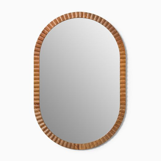 Frida Fluted Wood Wall Mirror | West Elm (US)