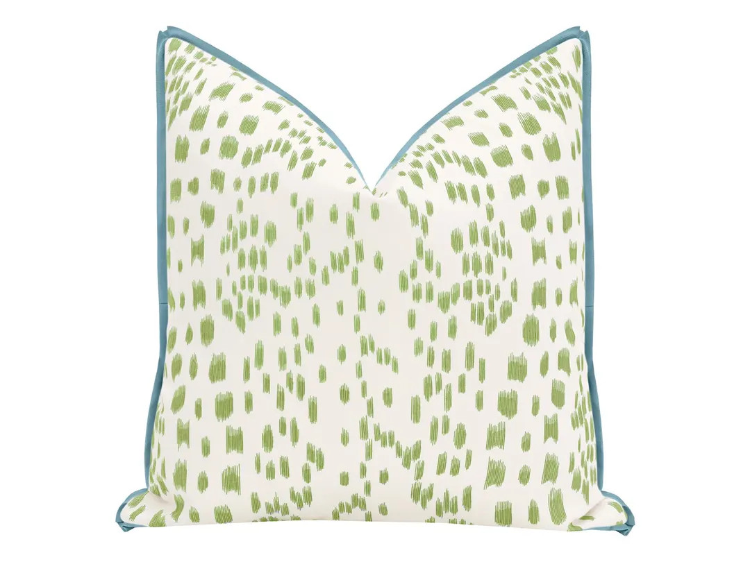 Brunschwig & Fils Les Touches // Peridot With Butterfly Flange | Flamestitch | Flange Pillow | Gr... | Etsy (US)