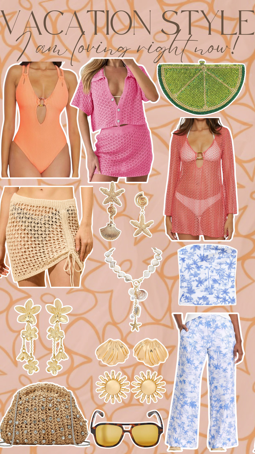 Vacation style that is so cute! I love the rhinestone lime purse! 

 #LTKSeasonal #LTKTravel