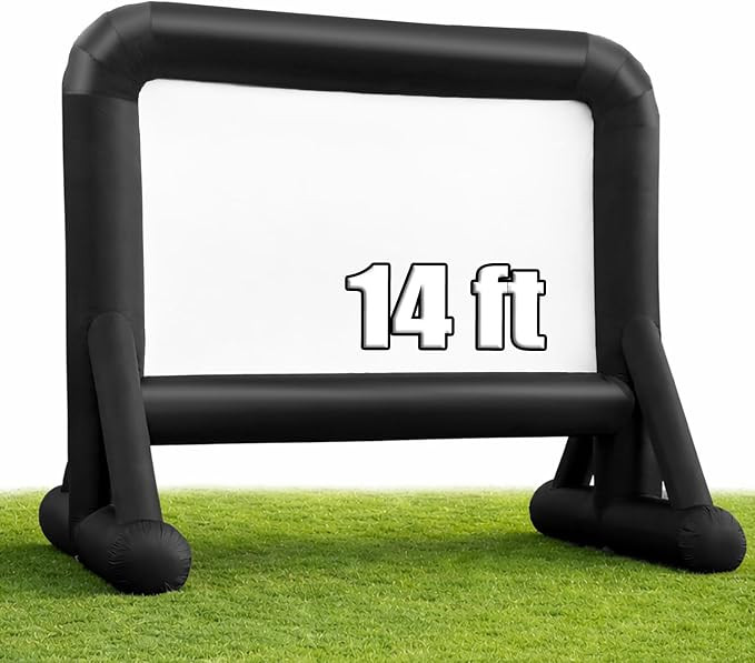 14 FT Inflatable Movie Screen Outdoor Projector Screen for Outside Backyard Movie Night Easy Setu... | Amazon (US)