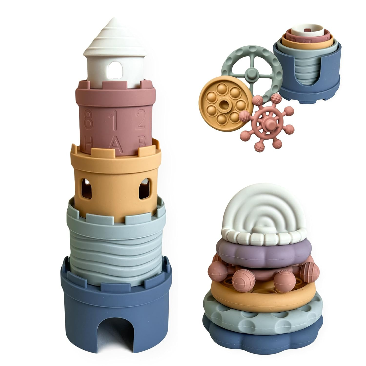 Hippypotamus Baby Stacking Toys - Teething Toys - Stacking Cups - Food-Grade Silicone Teethers - ... | Amazon (US)