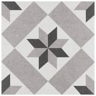 Vintage Star Grey 9-3/4 in. x 9-3/4 in. Porcelain Floor and Wall Tile (10.88 sq. ft./Case) | The Home Depot