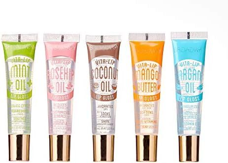 Broadway Vita-Lip Clear Lip Gloss 0.47oz/14ml (5PCS Mint & Coconut & Rosehip & Mango Butter & Argan  | Amazon (US)