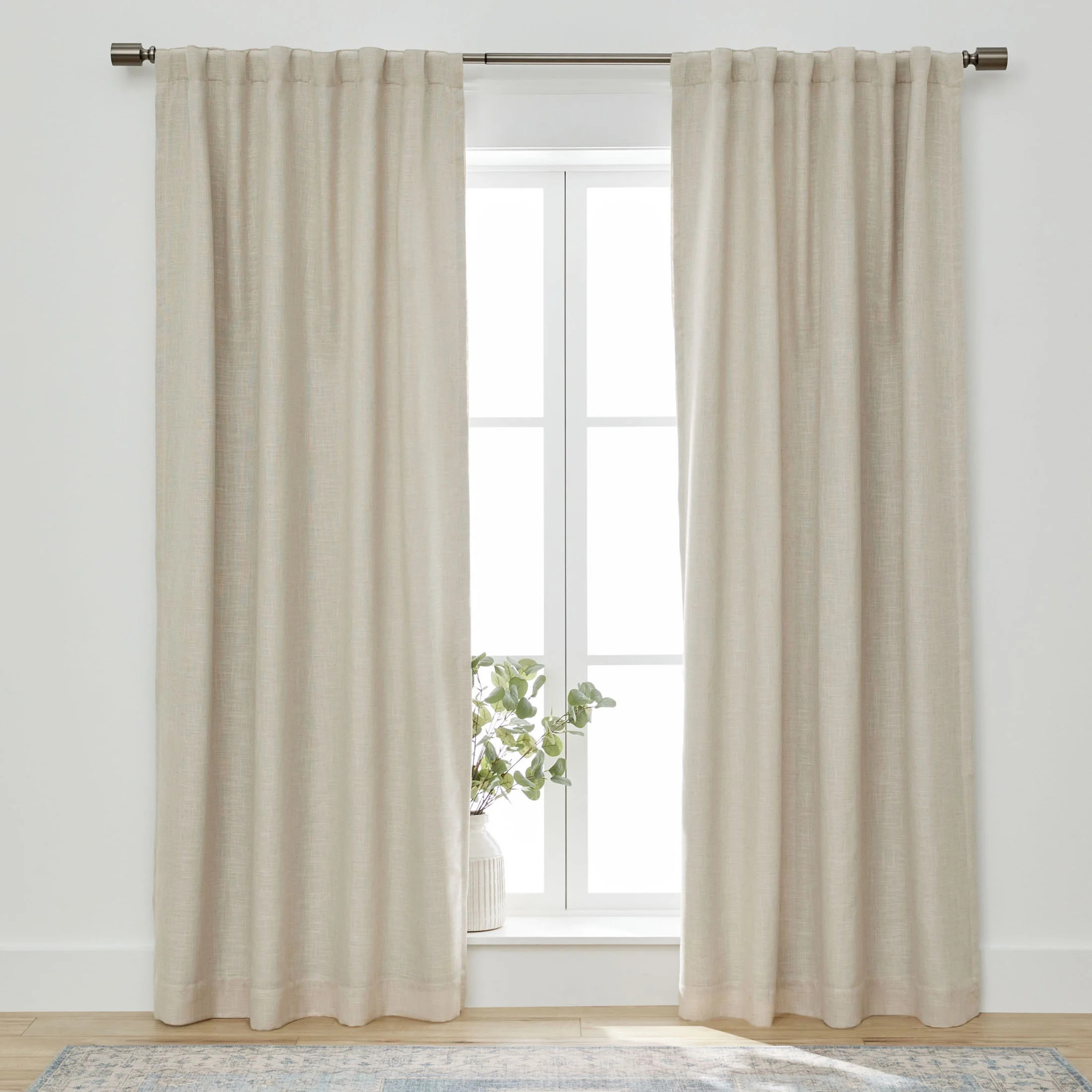 Better Homes & Gardens Linen Blend Curtain, Single Panel, Papyrus Beige 50" W x 63" L | Walmart (US)