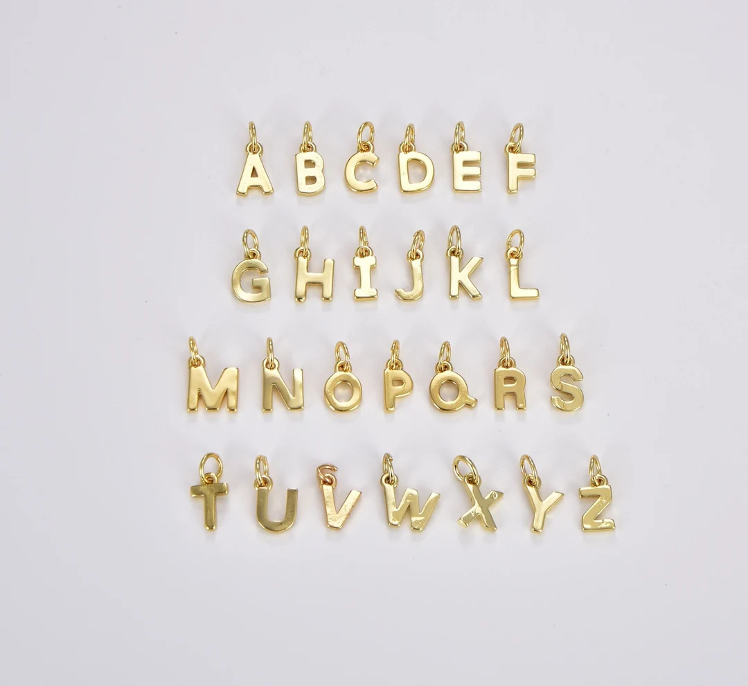 14k Gold Filled Personalized Initial Charm Initial Pendant,letter Charm Minimalist Alphabet Lette... | Etsy (US)