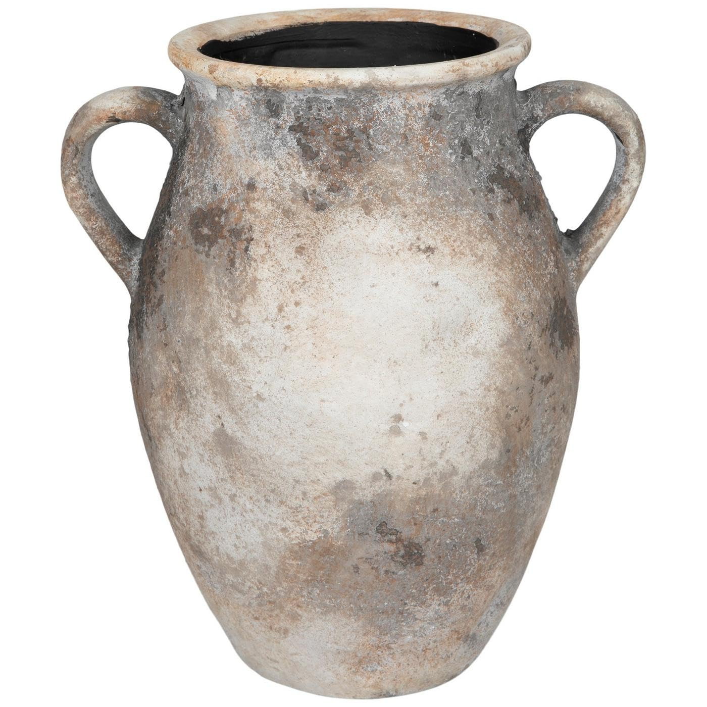 Hobby Lobby Taupe Textured Terracotta Vase with Handles, 10.8" H x 9.6" W, Textured Gray and Whit... | Amazon (US)