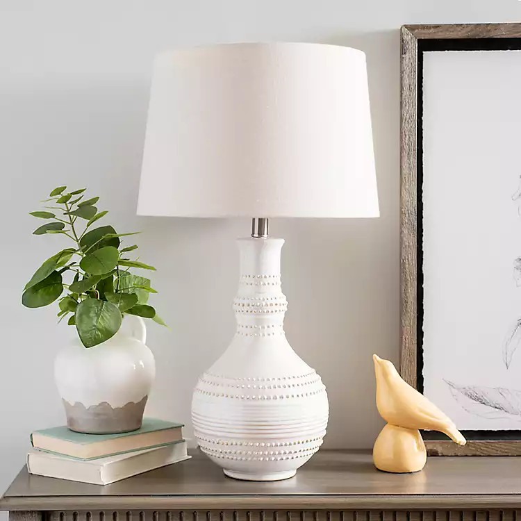 White Glaze Serenia Ceramic Table Lamp | Kirkland's Home