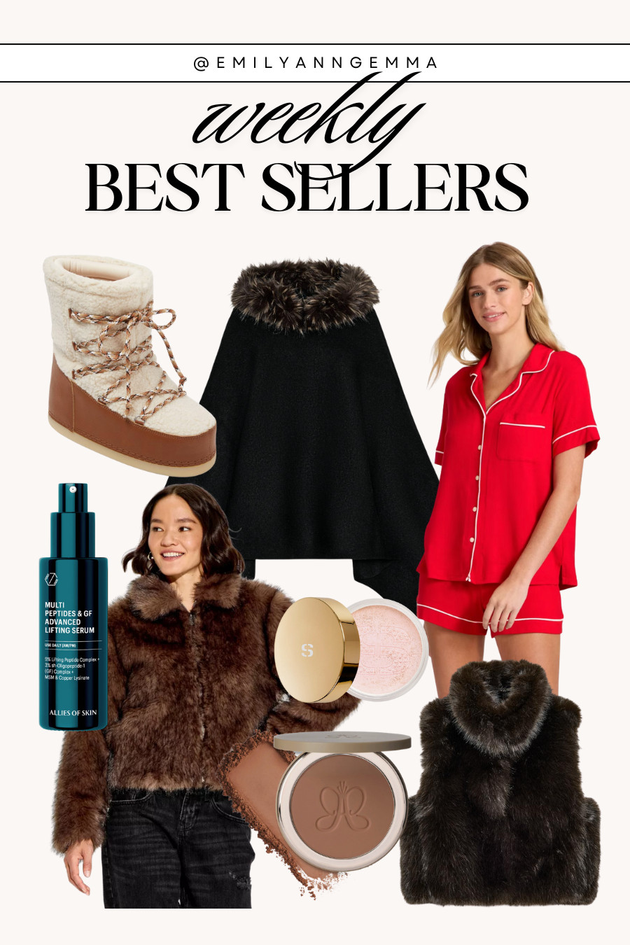 Weekly best sellers! All your most-loved items including these Target snow boots, Zara cape, holiday pajamas, faux fur coat and more beauty favs. 

 #LTKHoliday #LTKFindsUnder50 #LTKFindsUnder100