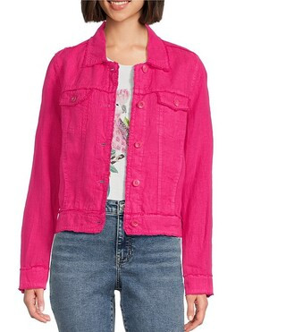 Tommy Bahama Two Palm Raw Edge Point Collar Long Sleeve Button Front Jacket | Dillard's | Dillard's