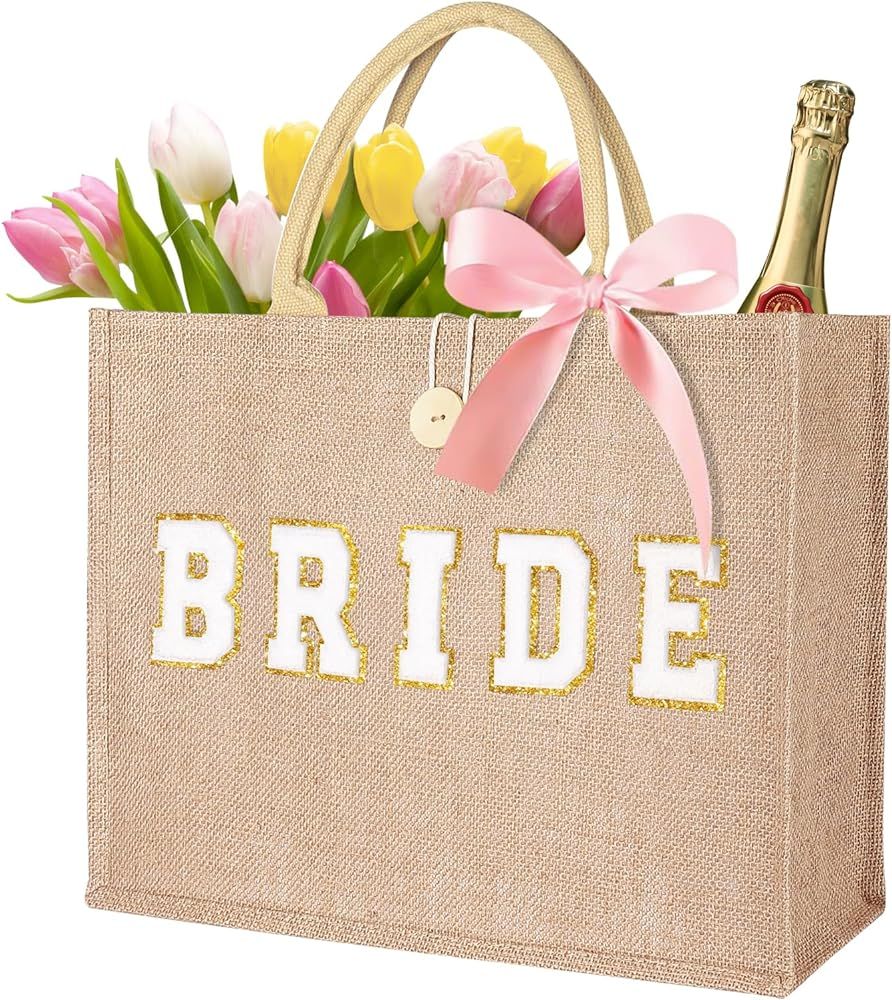 JUSTOTRY Bride Bag - Bride to Be Gifts Personalized for Bachelorette Party Bridal Shower Wedding ... | Amazon (US)