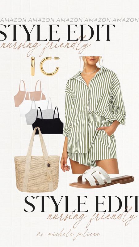Found a cute matching set that would be perfect for the summer and it’s nursing friendly with the buttons! I ordered these Amazon nursing bras and they come in a pack of 4!

Nursing friendly outfit, nursing outfits, matching sets, amazon fashion, amazon finds, amazon sandals, accessories, tote bag, nursing bra

#LTKstyletip #LTKfindsunder50 #LTKfindsunder100