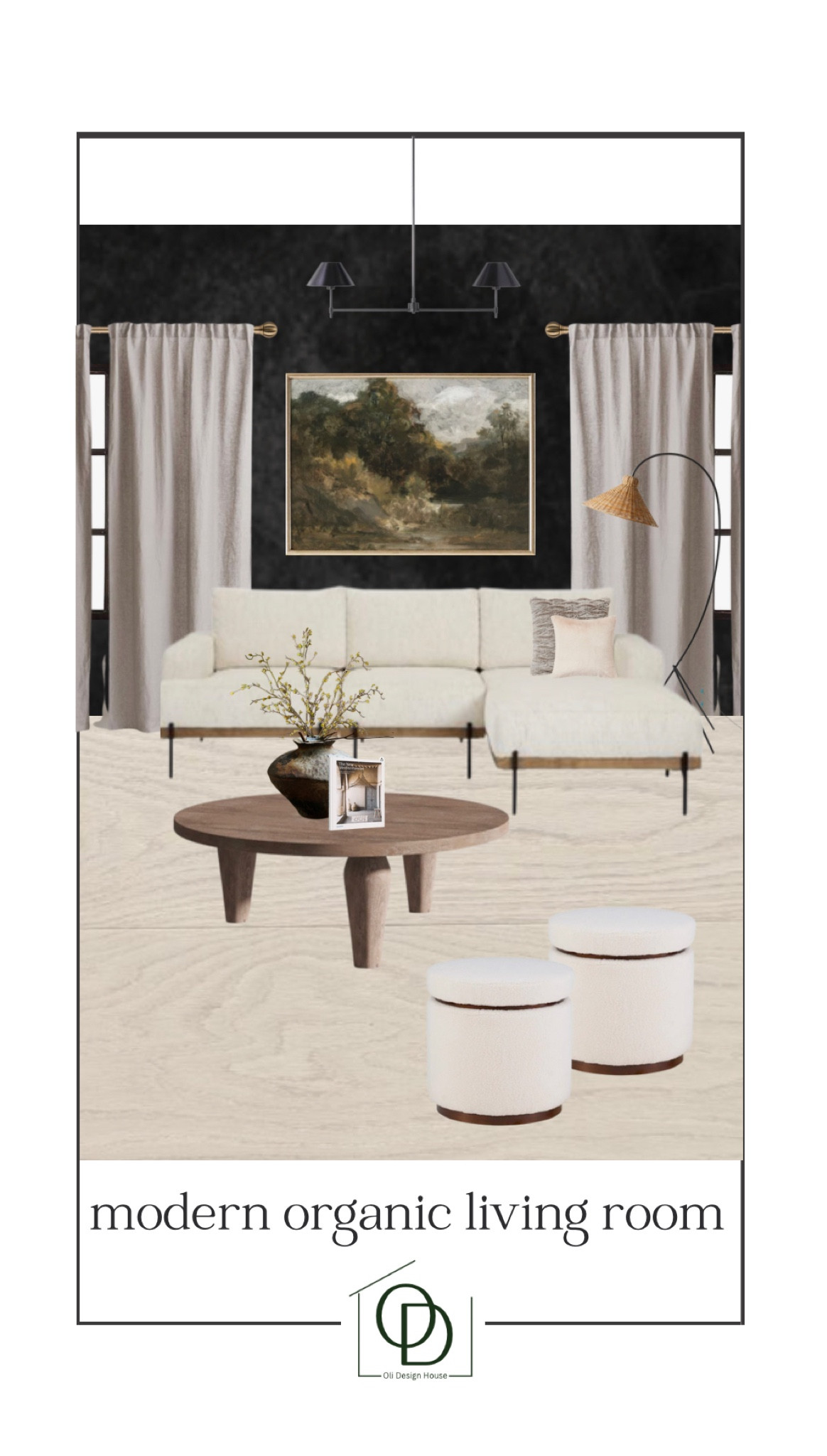 A moody modern organic living room design

3 piece sofa with chaise lounge, white upholstered sofa, griege linen curtains, Mediterranean home design book, Sherpa storage ottoman, drum storage ottoman, fuzzy throw pillow, fuzzy euro size throw pillow, large wabi sabi clay vase, brass and black curtain rod, wood coffee table with 3 legs, vintage printable landscape art, 3 leg arched floor lamp with rattan shade, faux spring stems, black 2 shade chandelier

#LTKstyletip #LTKhome #LTKFind