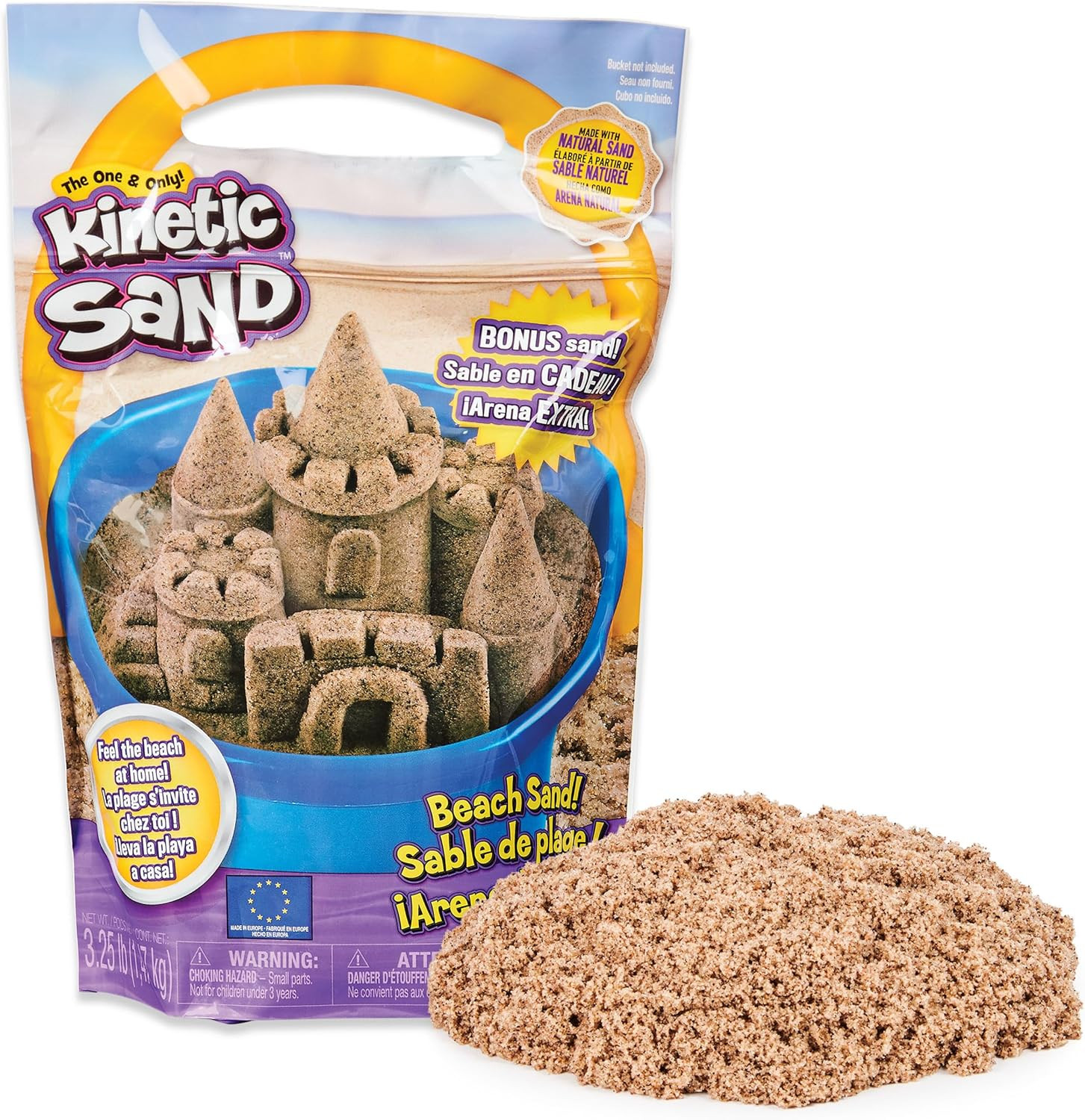 Kinetic Sand, The Original Moldable Play Sand, 3.25lbs Beach Sand, Sensory Toys for Kids Ages 3 a... | Amazon (US)