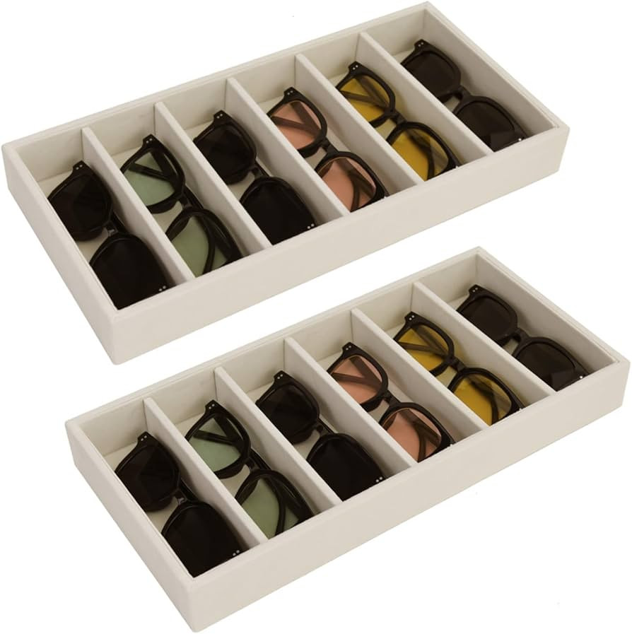 2 Pack Sunglasses Organizer Storage Glasses Holder Organizer Velvet Jewelry Tray, Glasses Organiz... | Amazon (US)