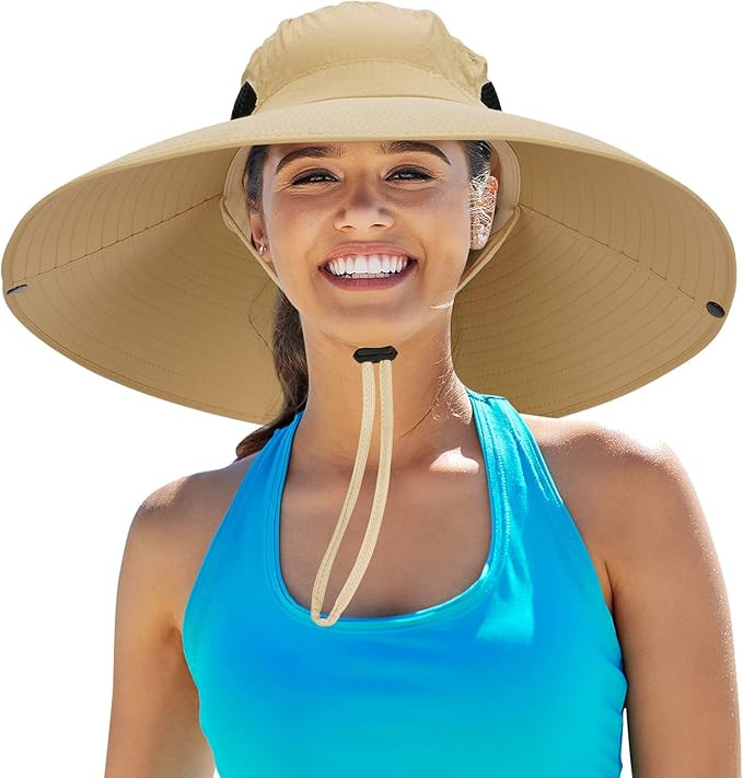 Leotruny Women Super Wide Brim Sun Hat UPF50+ Waterproof Bucket Hat for Fishing, Hiking, Camping | Amazon (US)