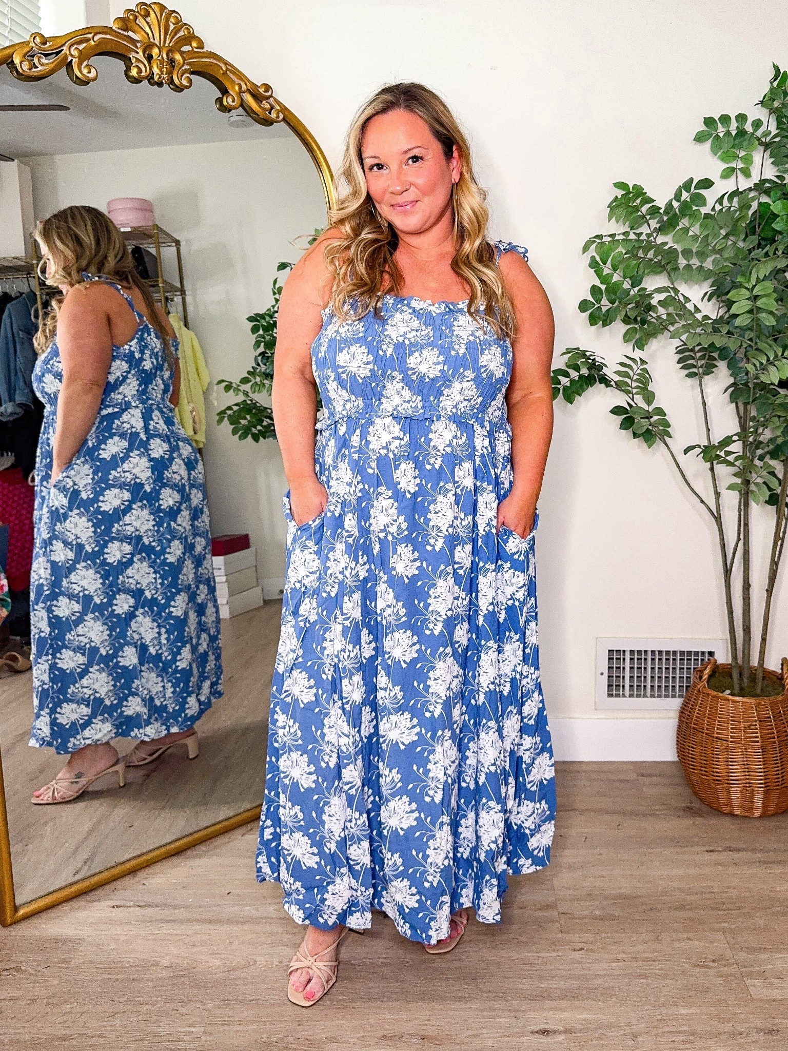 Walmart spring dress size LARGE 
Love the fit and flow of this one! The color is so pretty too! Perfect for Mother’s Day brunch, a shower, and Easter! Also great for resort wear! Super lightweight! The tie straps are adjustable. 

Spring style, spring dress, Walmart style, Walmart fashion, midsize style, Easter dress, Easter outfit, brunch outfit, spring break, maxi dress, resort wear, vacation outfit, travel style, Mother’s Day outfit 

#LTKSeasonal #LTKMidsize #LTKPetite