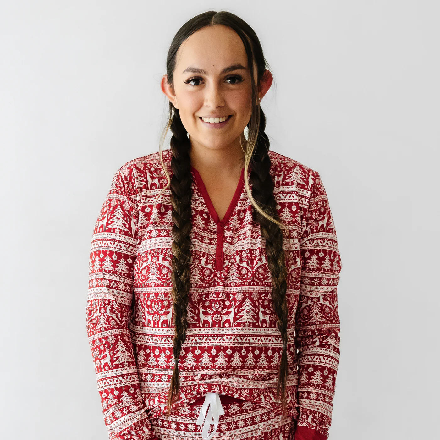 Reindeer Cheer Women's Pajama Top | Little Sleepies